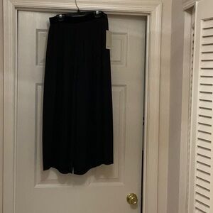 Black Pleated Midi Wide Leg plazzo pants